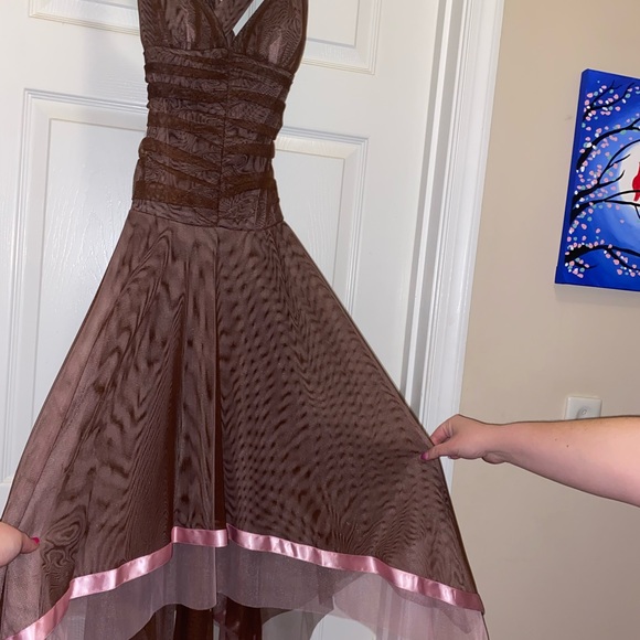 Brown and pink formal dress! Worn once! - Picture 2 of 4
